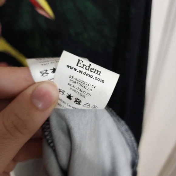 Erdem Womens Dress Allegra Red Black Floral 3/4 Sleeve Knee Length Bodycon 2 XS - Picture 7 of 10